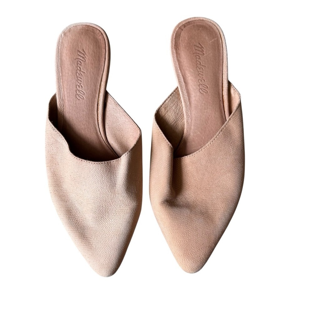 Madewell - Remi Mule Flats Blush Nude Suede Leather Slip-On Shoes Sz 6.5
